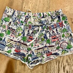Cath Kidston Cotton drawstring shorts Medium, London Monuments print